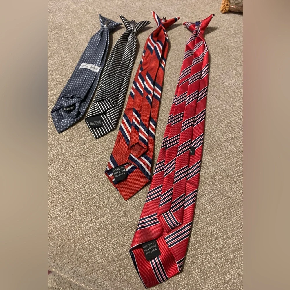 Boys Clip On Ties, Set of 4, Great Condition